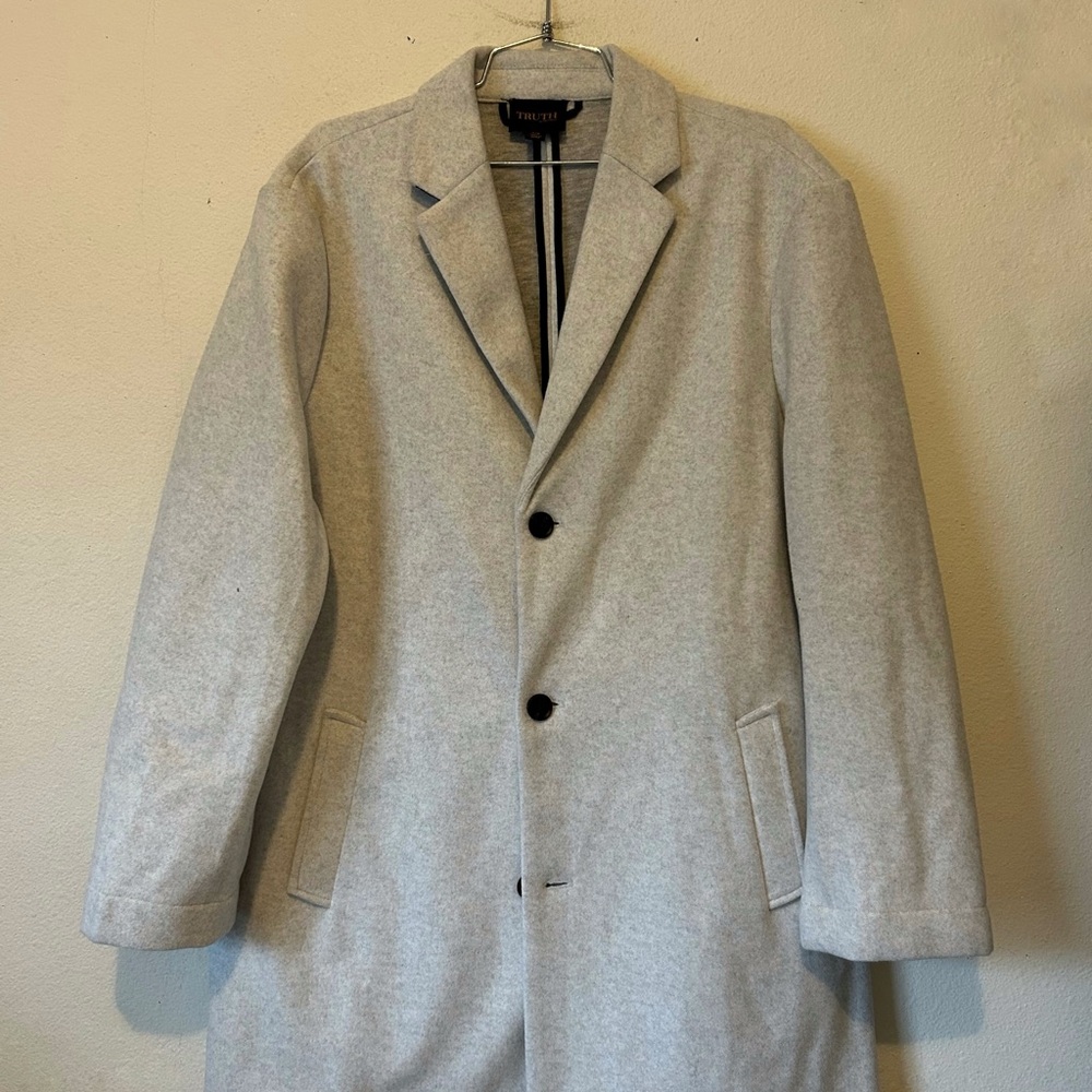 Men's Gray Wool Blend Coat